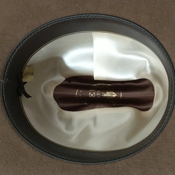 Men's bees custom-made Western  hats dark brown band has faux turquoise - Picture 4 of 6